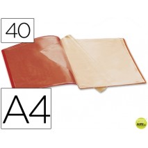 CARPETA BEAUTONE ESCAPARATE 37930 40 FUNDAS POLIPROPILENO DIN A4 ROJA