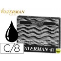 TINTA ESTILOGRAFICA WATERMAN NEGRA -CAJA DE 8 CARTUCHOS STANDARD -LARGOS