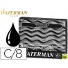 TINTA ESTILOGRAFICA WATERMAN NEGRA -CAJA DE 8 CARTUCHOS STANDARD -LARGOS
