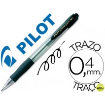 BOLIGRAFO PILOT SUPER GRIP NEGRO RETRACTIL SUJECION DE CAUCHO TINTA BASE DE ACEITE