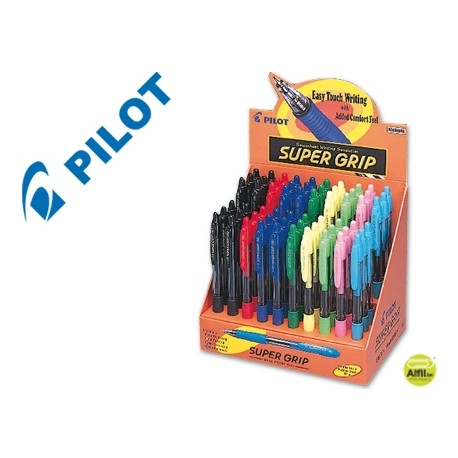 BOLIGRAFO PILOT SUPER GRIP -EXPOSITOR DE 60 UNIDADES