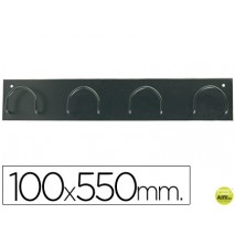 PERCHERO METALICO 611 NEGRO -PARED -4 COLGADORES
