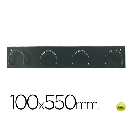PERCHERO METALICO 611 NEGRO -PARED -4 COLGADORES