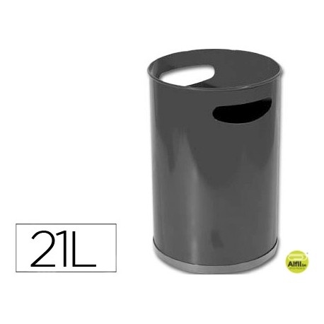 PAPELERA METALICA CON ASAS 101NEGRA -32X21 CM