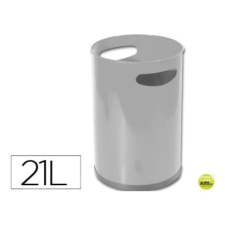 PAPELERA METALICA CON ASAS 101GRIS -32X21 CM