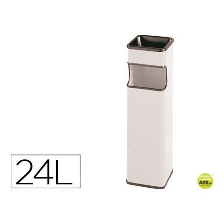 CENICERO PAPELERA CUADRADO 403BLANCO -METALICO -MEDIDA 65X18X18 CM