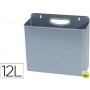 PAPELERA METALICA 99 DE PARED 45X13X29 CM GRIS