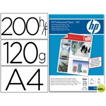 PAPEL HP PROFESIONAL PARA INKJET 120, MATE, A4 (200HOJAS) 120 GR.
