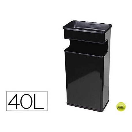 CENICERO PAPELERA METALICO 406NEGRO -MEDIDA 67X31X19 CM