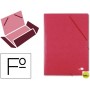 CARPETA GOMAS LIDERPAPEL FOLIO 3 SOLAPAS CARTON SIMIL PRESPAN ROJA