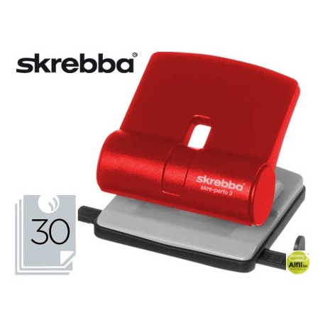 TALADRADOR SKREBBA MIDI 813 ROJO -CAPACIDAD 30 HOJAS