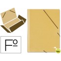 CARPETA GOMAS LIDERPAPEL FOLIO 3 SOLAPAS CARTON PRESPAN AMARILLA