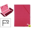 CARPETA GOMAS LIDERPAPEL FOLIO 3 SOLAPAS CARTON PRESPAN ROJA