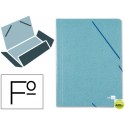 CARPETA GOMAS LIDERPAPEL FOLIO 3 SOLAPAS CARTON PRESPAN VERDE