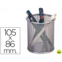 CUBILETE PORTALAPICES Q-CONNECT METAL REDONDO PLATA -MEDIDA DIAMETRO 86 ALTURA 105