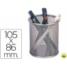 CUBILETE PORTALAPICES Q-CONNECT METAL REDONDO PLATA -MEDIDA DIAMETRO 86 ALTURA 105