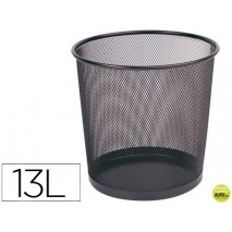 PAPELERA METALICA Q-CONNECT PR-N NEGRA -REJILLA -265X285MM