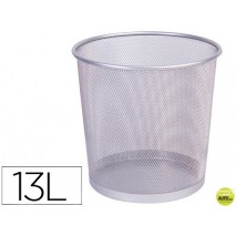 PAPELERA METALICA Q-CONNECT PR-P PLATA -REJILLA -265X285MM