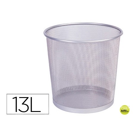 PAPELERA METALICA Q-CONNECT PR-P PLATA -REJILLA -265X285MM