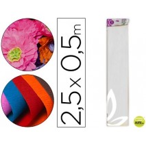 PAPEL CRESPON LIDERPAPEL 50 CM X 2.5M 34G/M2 BLANCO