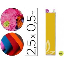 PAPEL CRESPON LIDERPAPEL 50 CM X 2.5M 34G/M2 AMARILLO ORO