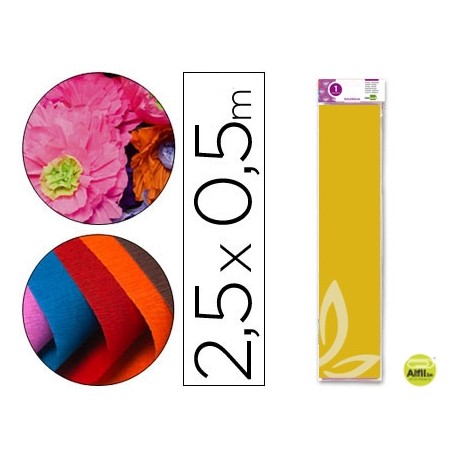 PAPEL CRESPON LIDERPAPEL 50 CM X 2.5M 34G/M2 AMARILLO ORO