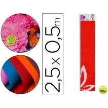 PAPEL CRESPON LIDERPAPEL 50 CM X 2.5M 34G/M2 ROJO