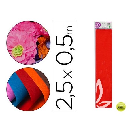 PAPEL CRESPON LIDERPAPEL 50 CM X 2.5M 34G/M2 ROJO