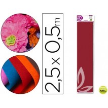 PAPEL CRESPON LIDERPAPEL 50 CM X 2.5M 34G/M2 BURDEOS