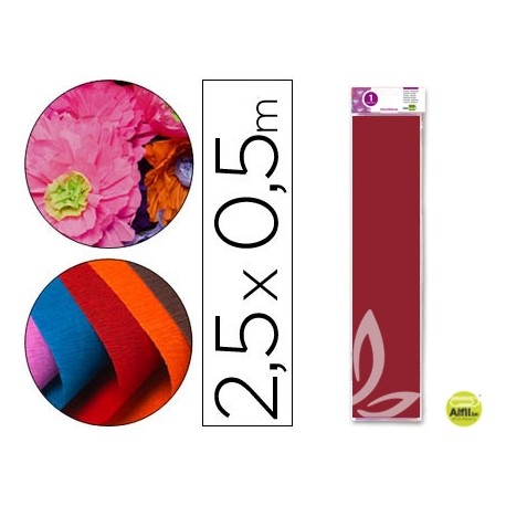 PAPEL CRESPON LIDERPAPEL 50 CM X 2.5M 34G/M2 BURDEOS