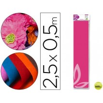 PAPEL CRESPON LIDERPAPEL 50 CM X 2.5M 34G/M2 ROSA