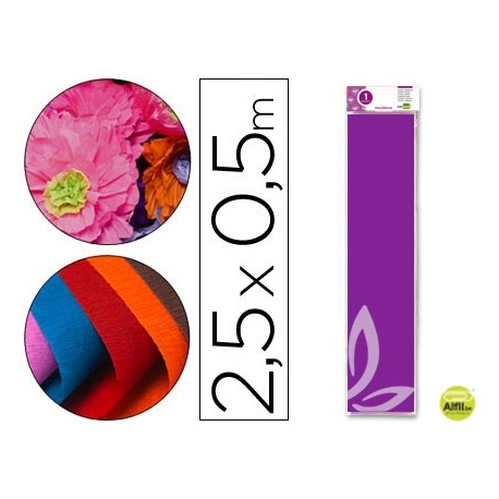 PAPEL CRESPON LIDERPAPEL 50 CM X 2.5M 34G/M2 VIOLETA