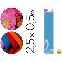 PAPEL CRESPON LIDERPAPEL 50 CM X 2.5M 34G/M2 CELESTE