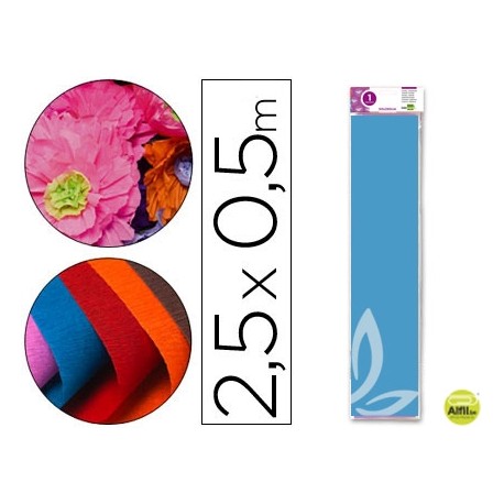 PAPEL CRESPON LIDERPAPEL 50 CM X 2.5M 34G/M2 CELESTE