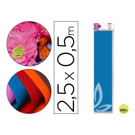 PAPEL CRESPON LIDERPAPEL 50 CM X 2.5M 34G/M2 AZUL