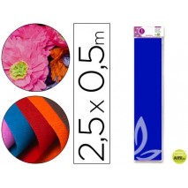 PAPEL CRESPON LIDERPAPEL 50 CM X 2.5M 34G/M2 AZUL MARINO