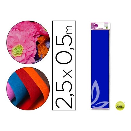 PAPEL CRESPON LIDERPAPEL 50 CM X 2.5M 34G/M2 AZUL MARINO