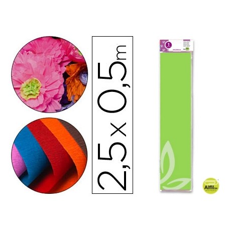 PAPEL CRESPON LIDERPAPEL 50 CM X 2.5M 34G/M2 VERDE CLARO