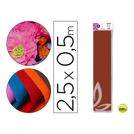 PAPEL CRESPON LIDERPAPEL 50 CM X 2.5M 34G/M2 MARRON