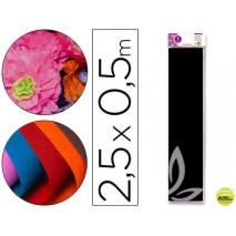 PAPEL CRESPON LIDERPAPEL 50 CM X 2.5M 34G/M2 NEGRO