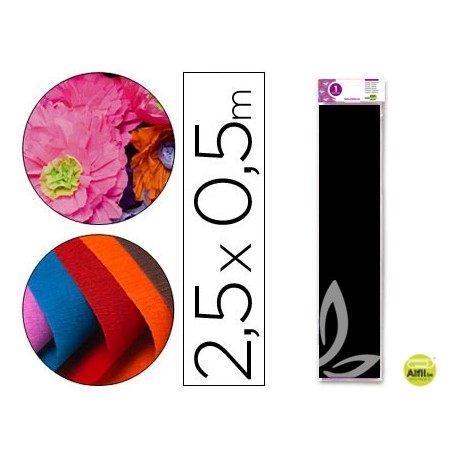 PAPEL CRESPON LIDERPAPEL 50 CM X 2.5M 34G/M2 NEGRO