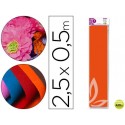 PAPEL CRESPON LIDERPAPEL 50 CM X 2.5M 34G/M2 NARANJA CLARO
