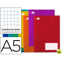 LIBRETA LIDERPAPEL WRITE A5 32 HOJAS 60G/M2CUADRO 8MM CON MARGEN