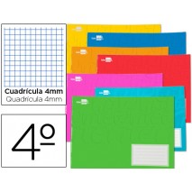 LIBRETA ESCOLAR LIDERPAPEL 32HCUARTO APAISADO CUADRO 4 MM