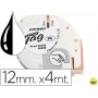 CINTA DYMO PAPEL 12MMX4MT -NEGRO/BLANCO PARA LETRATAG