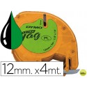 CINTA DYMO 12MMX4MT -NEGRO/VERDE ACIDO PARA MAQUINA LETRATAG