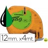 CINTA DYMO 12MMX4MT -NEGRO/VERDE ACIDO PARA MAQUINA LETRATAG
