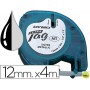 CINTA DYMO METALIZADA 12MMX4MT-NEGRO/PLATA PARA LETRATAG
