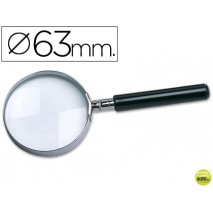 LUPA CRISTAL ARO METALICO MANGO NEGRO W-103 63 MM