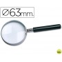 LUPA CRISTAL ARO METALICO MANGO NEGRO W-103 63 MM